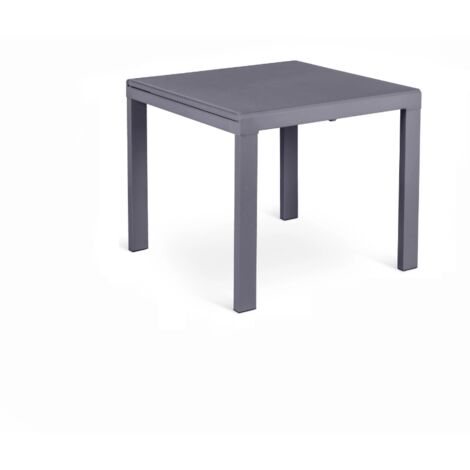 Bryant,  Tavolo allungabile con top in vetro temperato Grigio (90cm X 90/163,5cm H. 76cm)  Duzzle