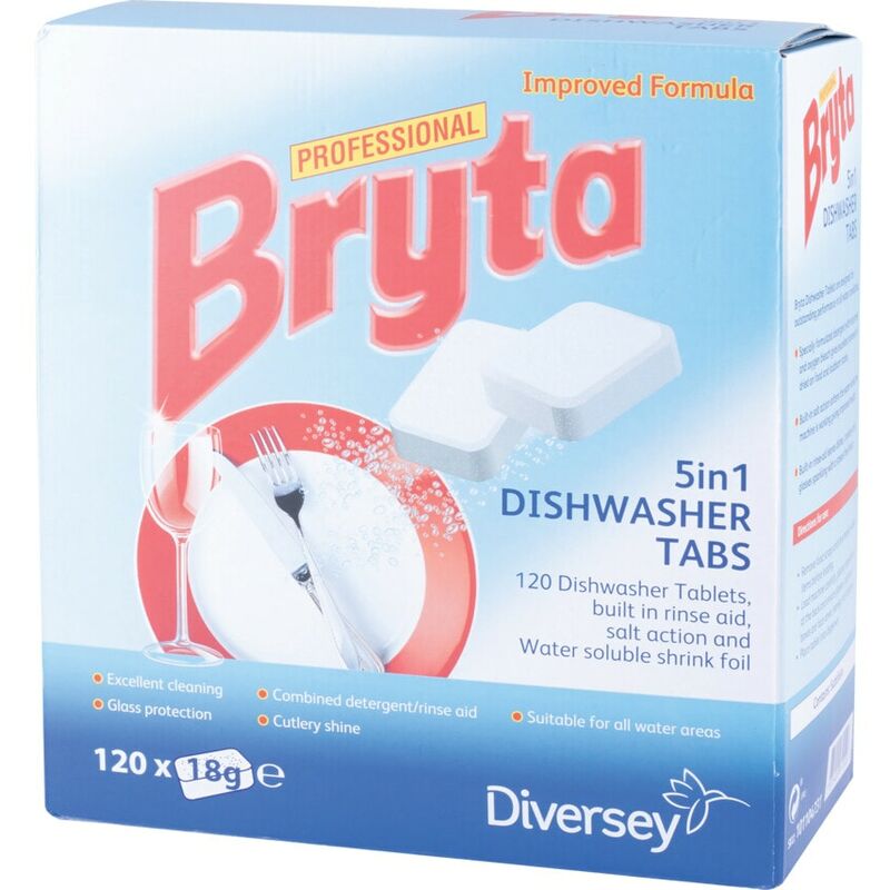 Diversey - Bryta 5 in 1 Dishwasher Tablets, Pack of 120