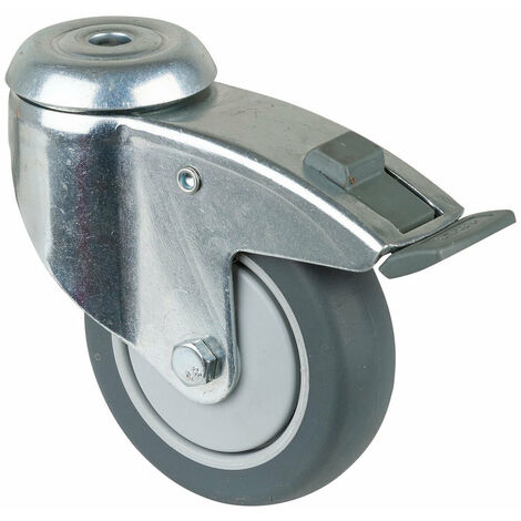 BS-R schwere Apparate-Lenkrolle 100mm 80kg Mittelloch mit Feststeller