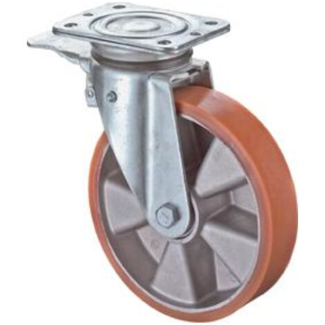 BS-R Schwerlast-Lenkrolle Ø 100 mm mit Feststeller Rad Guss-Polyurethan 280 kg