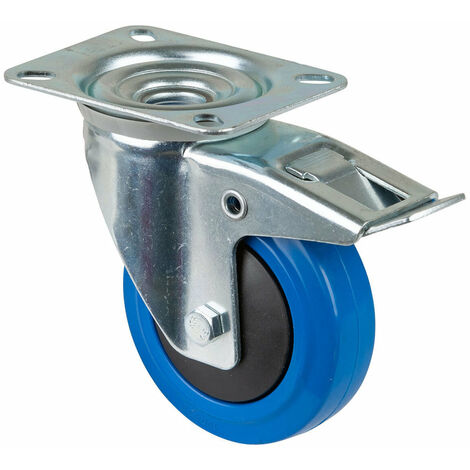 BS-R Transportgeräte-Lenkrolle, Rad Ø 100 Elastik-Reifen blau150kg