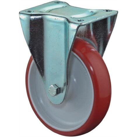 BS Rollen Bockrolle Guß-Polyurethan rot Rollenlager Rad-Ø 100 mm 125 kg - L410.B31.100
