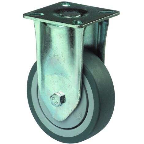 BS Rollen BS Apparaterolle A110, Bockrolle, Rad-Ø 100 mm, Tragkr. 65 kg, Platte 60x60, Kunststoff, Kugellager