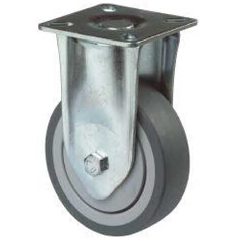 BS Rollen BS Apparaterolle A110, Bockrolle, Rad-Ø 75 mm, Tragkr. 50 kg, Platte 60x60, Gummirad, Kugellager
