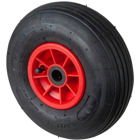 BS Rollen BS Luftrad D15, Rad-Ø 260 mm, Radbreite 85 mm, Tragkr. 170 kg, Rollenlager, Lauffl. Gummi schwarz, Rillenprofil, Nabenlänge 60 mm, Achsloch-Ø 20 mm