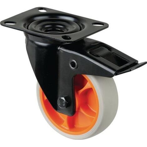 BS ROLLEN L820.B44.101.02 Lenkrolle mit Totalfeststeller  Rad-Ø 100 mm Tragfähig
