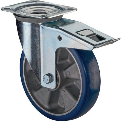 BS Rollen Lenkrolle LSS420.B92 mit Totalfeststeller Rad Ø 125mm 300kg, Stahl verzinkt