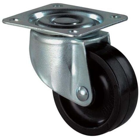 BS Rollen Lenkrolle mit Anschraubplatte Kunststoff schwarz Gleitlager 50 mm 40 kg - F25.051