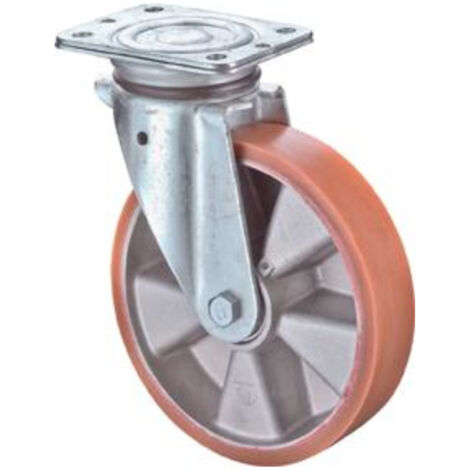 BS Rollen Lenkrolle N100.B90, mit Platte, Durchmesser 80, B 40mm 250kg, Guss-Polyurethan