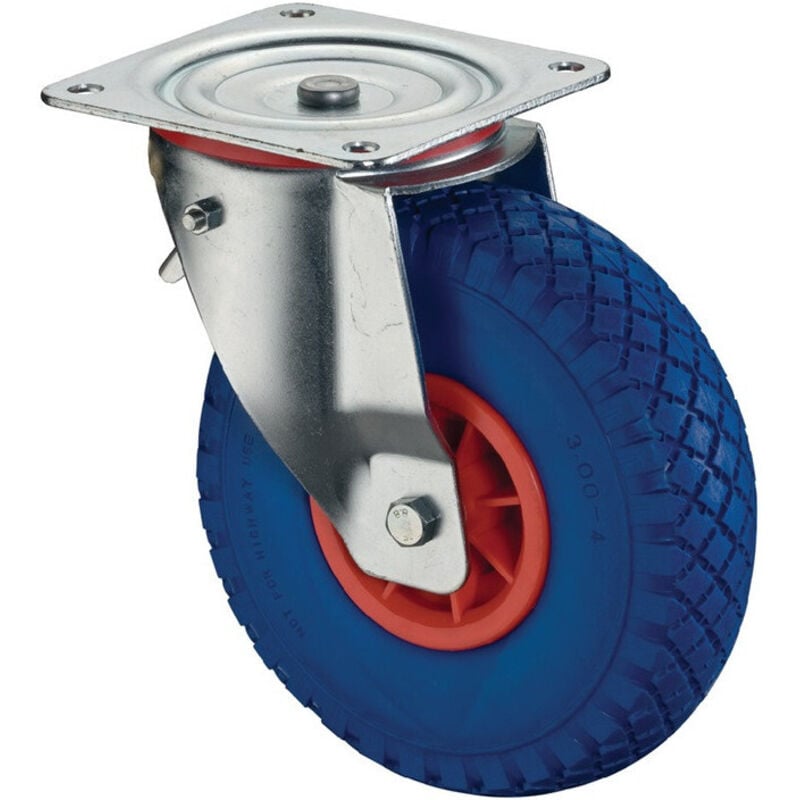 Bs Rollen - Roulette orientable avec frein d. de la roue 260 mm cap. charge 160 kg avec plaq