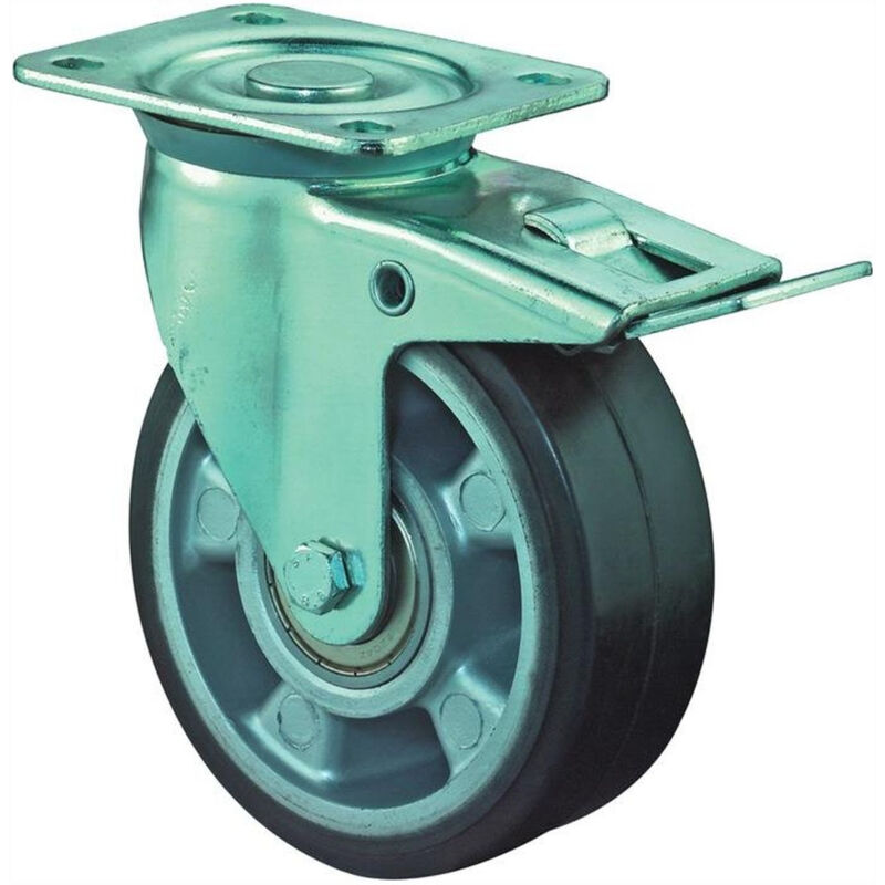 Roulette pivotante de charge lourde d. de la roue 125 mm cap. charge 200 kg bloqueur en caoutchouc 105 mm 85 mm