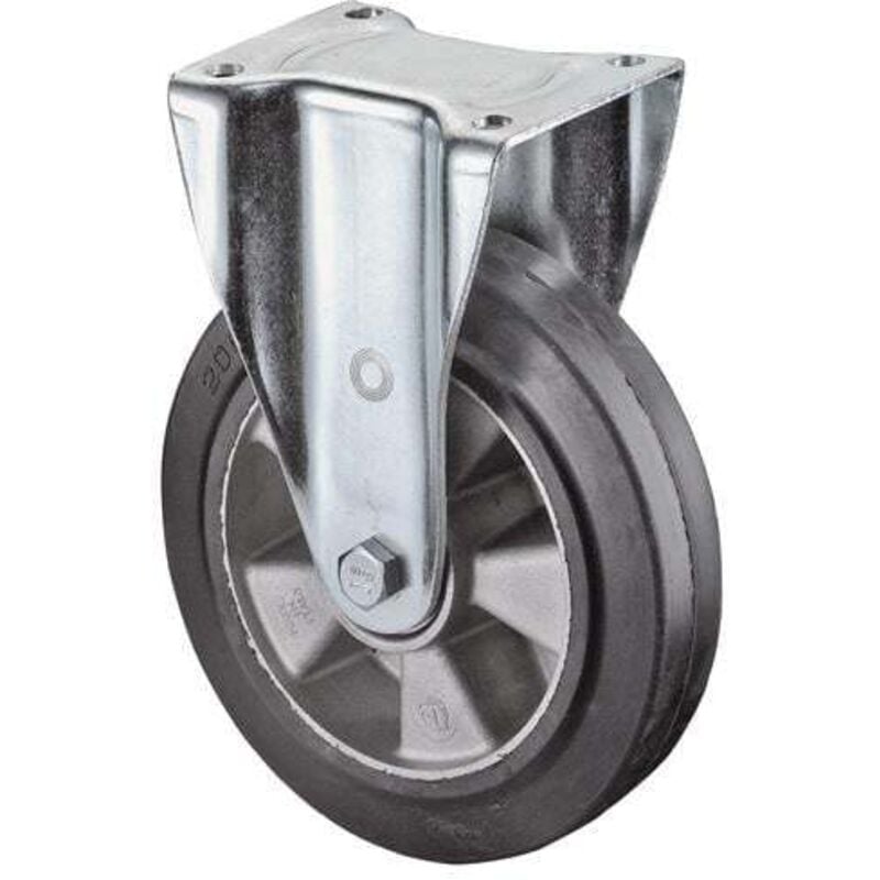 Bs Rollen Gmbh - bs Roulettes Roulette fixe pour charges lourdes avec plaque de fixation, bandage élastique en caoutchouc plein, roulement à billes