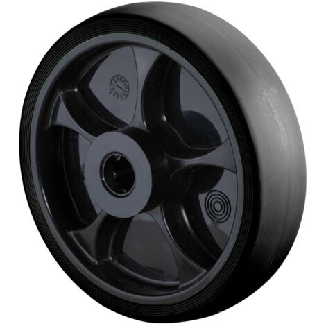 BS Rollen thermopl. Gummirad 100mm schwarz, Kunstst., RL