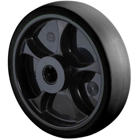 BS Rollen thermopl. Gummirad 80mm schwarz, Kunstst., RL