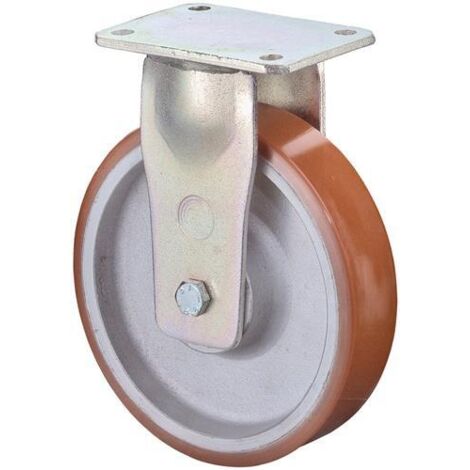 BS Roulettes Roulette fixe forte charge avec platine à visser Bandage polyuréthane Roulement à billes 200 mm 1000 kg - RR110.C10.200
