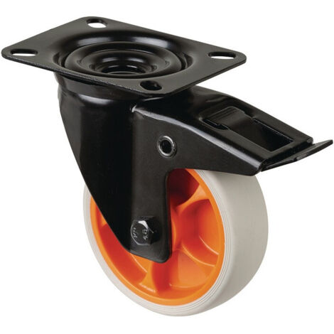 BS Roulettes Roulette pivotante ( 3000275649 ) roue-Ø 100 mm capacité de charge 110 kg 104x80mm gris clair