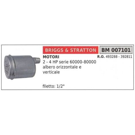 B&S Schalldämpfer Rasenmäher Mäher 2 - 4 HP Serie 60000 80000 007101