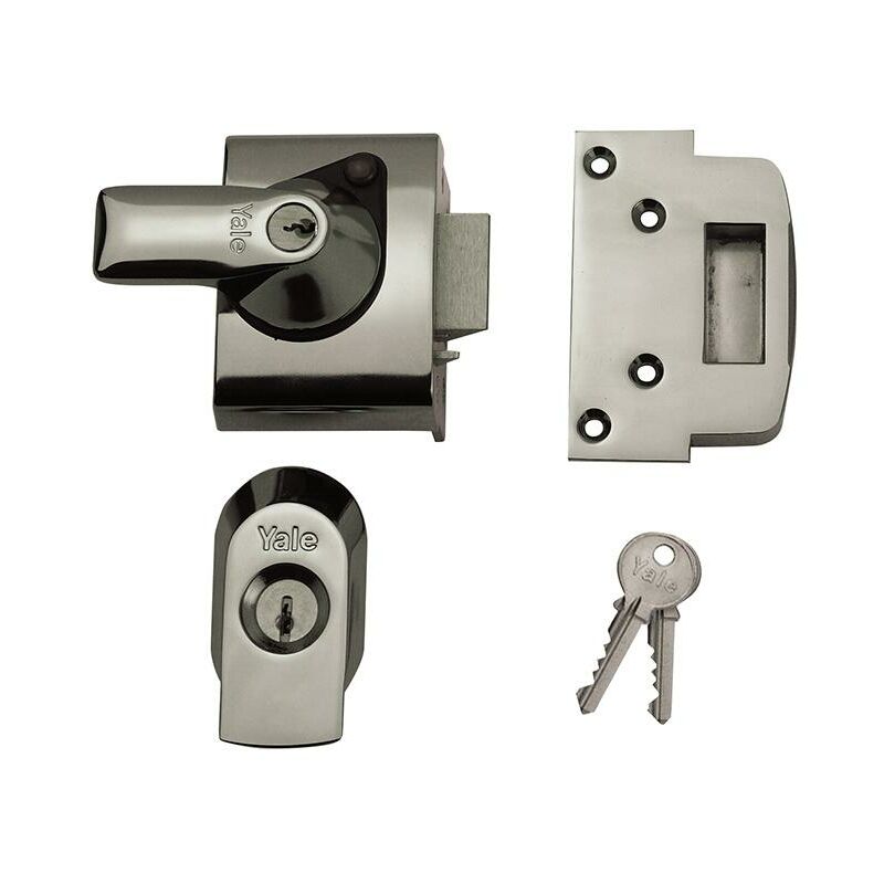 Yale - Locks BS2 Nightlatch British Standard Lock 40mm Backset Chrome Finish Visi YALPBS2CH