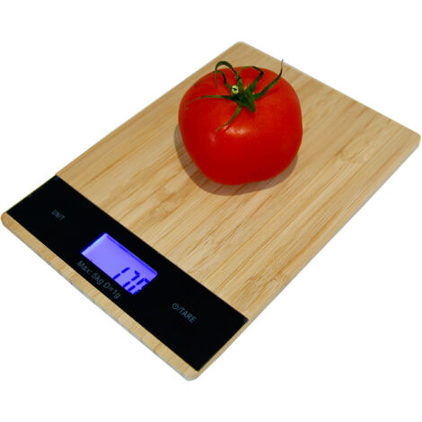 B脕SCULA DE COCINA ELECTR脫NICA LCD DE BAMB脷 HASTA 5 KG