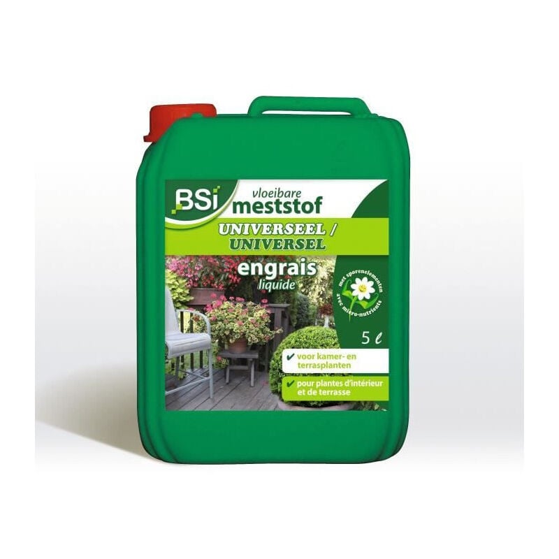 BSI - Engrais Universel - Pour Plantes d'Intérieur Et d'Extérieur - Avec Oligo-éléments - Santé et Floraison - 5L - UAB