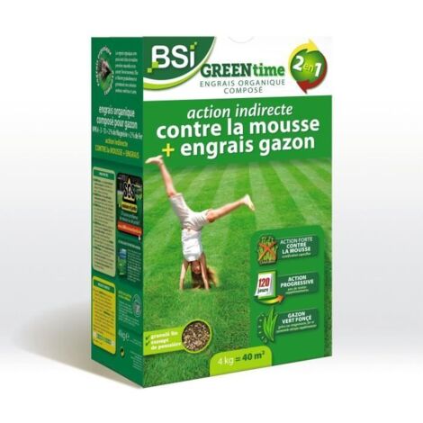 Bsi Greentime Engrais naturel vert 4 kg pour gazon