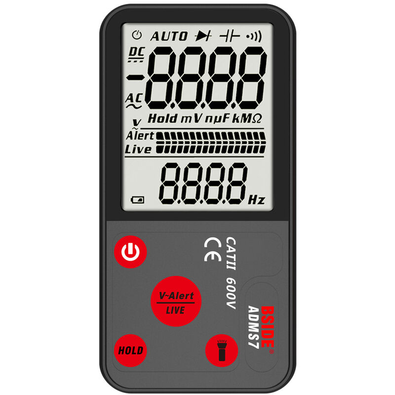 

ADMS7 Multimetro digital True RMS Probador de voltaje de pantalla grande ultrafina profesional 6000 cuentas Multimetro NCV Probador de continuidad de