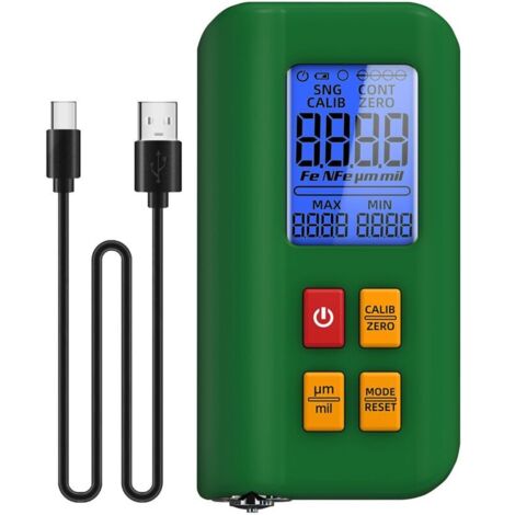 BSIDE T2 Jauge d'Épaisseur Numérique Rechargeable Appareil de Mesure de Peinture avec Triple Affichage 0-1500µm Fe/NFe Mesure Automatique Multipoint Mini Testeur d'Épaisseur pour Voiture Bateau Métal