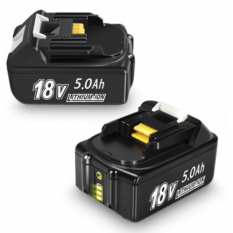 Batterie de Remplacement pour Makita outil ¨lectrique,Batterie lithium avec indicateur led sans chargeur 18V 5ah (2 pc) - Bsioff