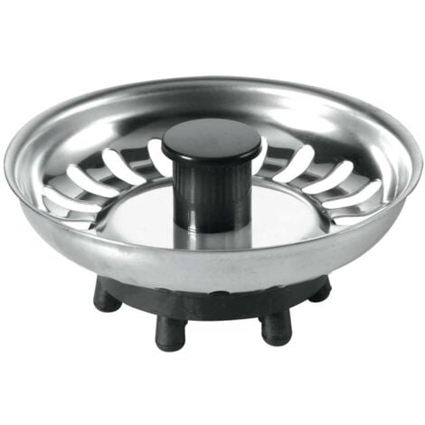 FNX BATHROOMS BSKTOP McAlpine Kitchen Sink Basket Strainer Plug with Rubber Seal Stainless Steel