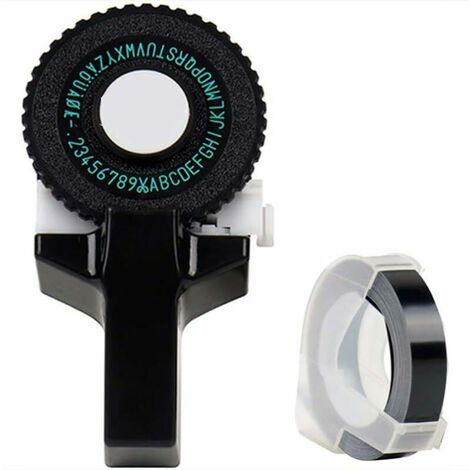 BSR Imprimante d'étiquettes 3D Click Small Model Label Maker Manual DIY Lettering Machine Embosser Machine à écrire avec pour DYMO Printer Cutting Tape Black Tape