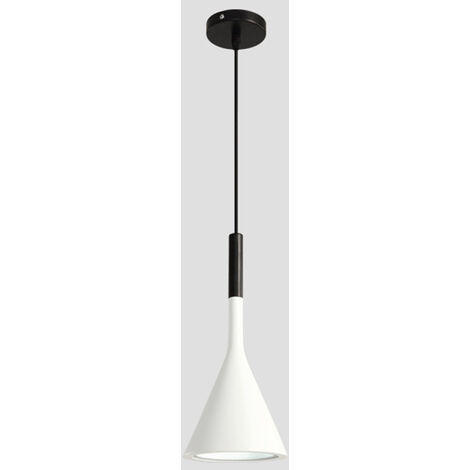 BSR Suspension luminaire E27 Moderne Plafonnier Lustre en Aluminium pour salon Chambre Bureau Restaurant Café Bar Hôtel Lampe Salle à Manger (blanc)