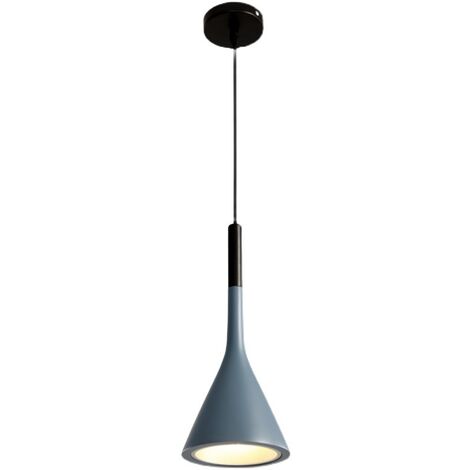 BSR Suspension luminaire E27 Moderne Plafonnier Lustre en Aluminium pour salon Chambre Bureau Restaurant Café Bar Hôtel Lampe Salle à Manger (gris-bleu)