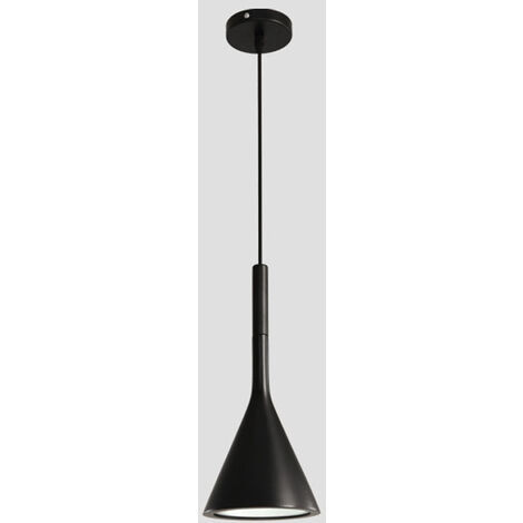 BSR Suspension luminaire E27 Moderne Plafonnier Lustre en Aluminium pour salon Chambre Bureau Restaurant Café Bar Hôtel Lampe Salle à Manger (NOIR)
