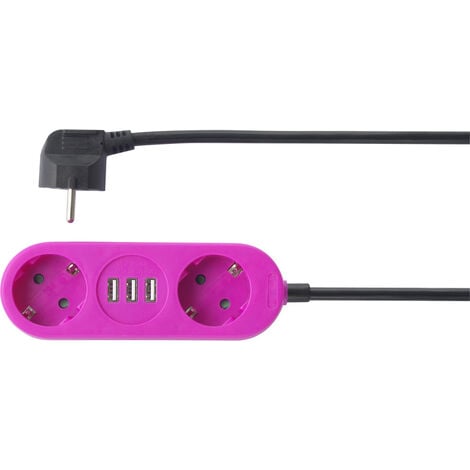 VOELKNER SELECTION BT-2368895 Steckdosenleiste Pink Schutzkontakt 1 St.