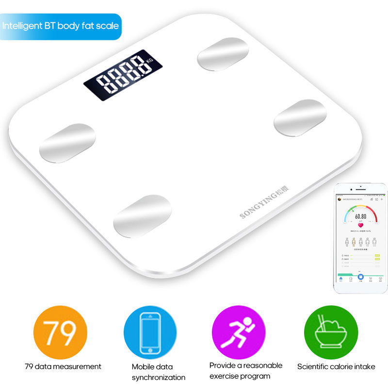 

BT Cuerpo Inteligente Grasa Escalas Bescula regalo de alta precision para la Familia Cuerpo Cuidado de la Salud, blanco