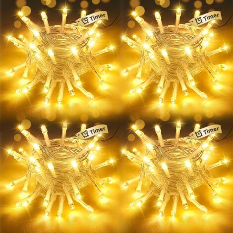 btfarm 4er-Pack batteriebetriebene Lichterkette mit Timer, 2 Modi – 3 m – 30 LEDs – Kleine, wasserdichte Lichterkette – Ideal für Weihnachten, Schlafzimmer, Partys, Hochzeiten, Garten und Halloween – 