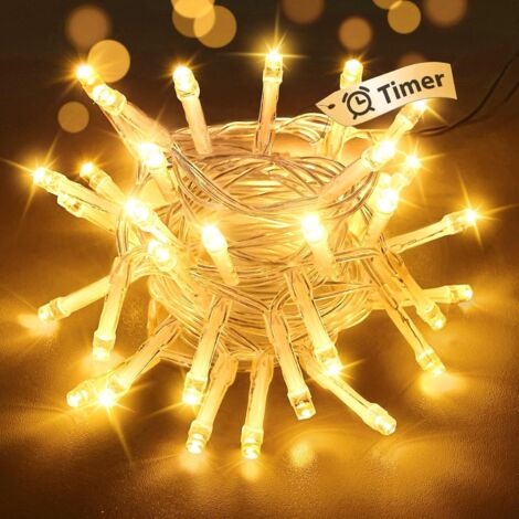 btfarm Lichterkette für den Innenbereich mit Batterie und Timer, 3 m, 30 LEDs, Warmweiß