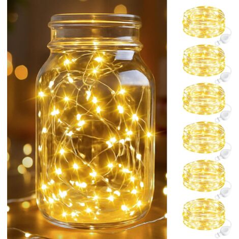 btfarm Mini-Lichterkette mit 20 LEDs und Batterie – Kleine, wasserdichte LED-Lichterkette mit Knopfzelle – Für Weihnachten, Hochzeiten, Partys und Heimdekoration – Warmweiß