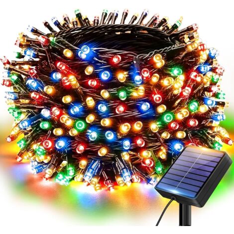btfarm Solar-Lichterkette für den Außenbereich – 6 m – 60 LEDs – IP65 wasserdicht – 8 Modi – wetterfest – Kabel für Garten, Balkon, Terrasse, Weihnachtsdekoration – mehrfarbig