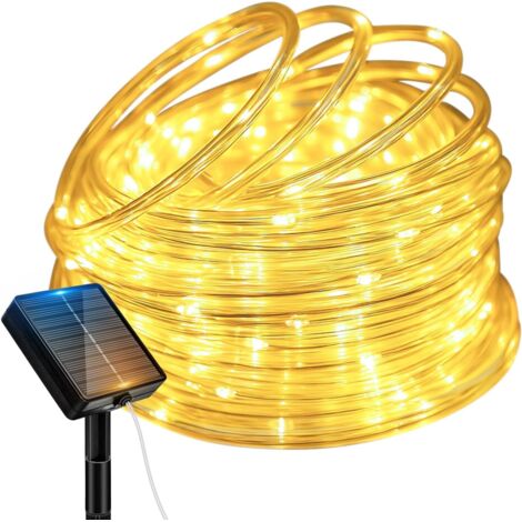 Btfarm wetterfeste Solar-Lichterkette für den Außenbereich – 10 m – 100 LEDs – IP65 wasserdicht – 8 Modi – Für Garten, Terrasse, Zaun, Hof, Weihnachten, Partys – Warmweiß