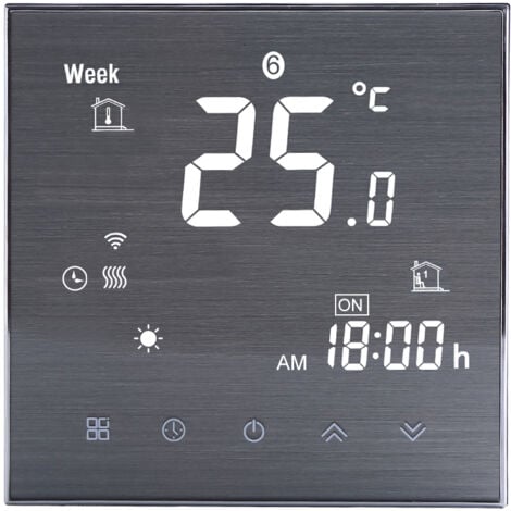 METERK BTH-2000L-GALW WiFi Smart Thermostat für Wasser-Fußbodenheizung, anwendbarer Bereich 5A AC 95-240V, Schwarz