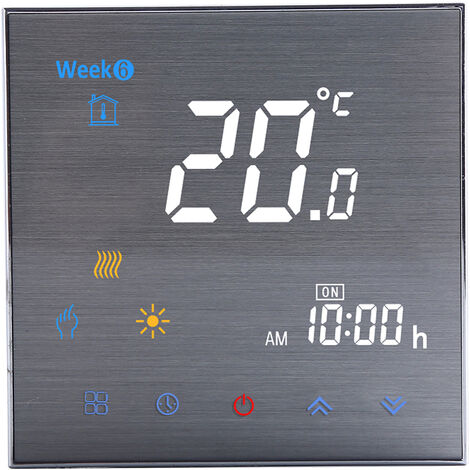 BTH-3000L-GC Termostato di riscaldamento per caldaia acqua/gas Regolatore di temperatura digitale Ampio display LCD Controllo pulsante a sfioramento 5A AC 95-240V (Bianco-GC)