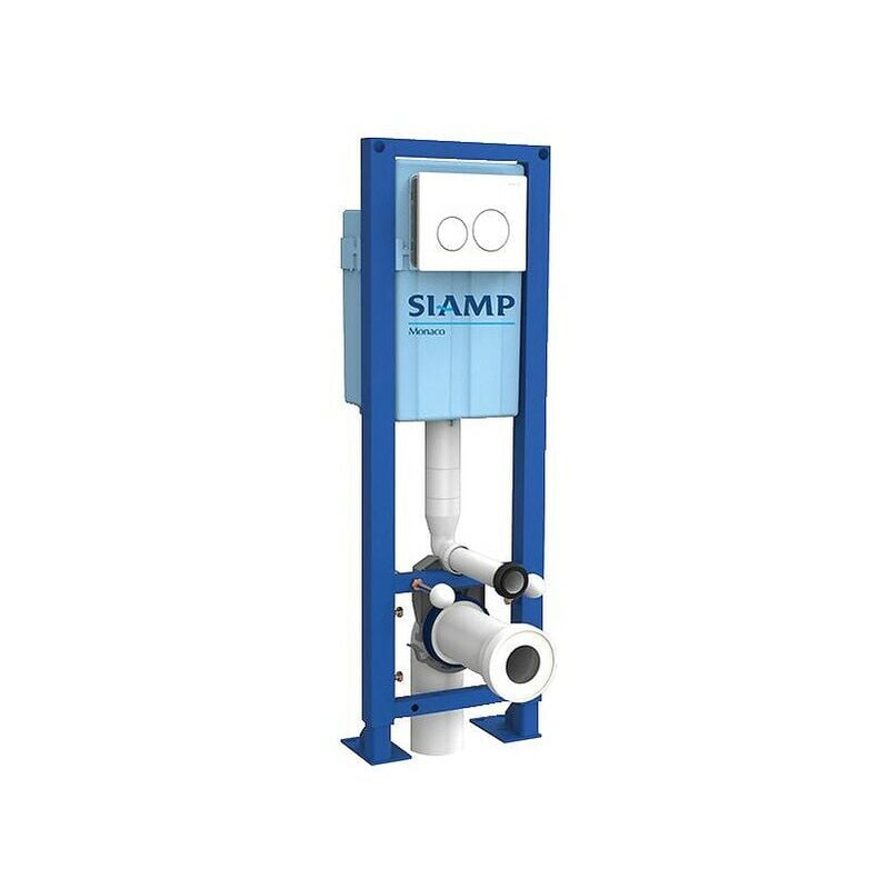 Bati-support ingenio autoportant robinet 95l avec plaque ue de commande spherique ere blanche Siamp ref.31310010