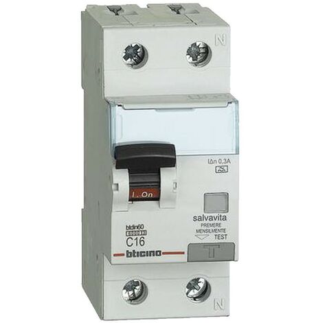 Bticino 16A 1P+N 300MA A 6KA GN8814A16 interruptor diferencial