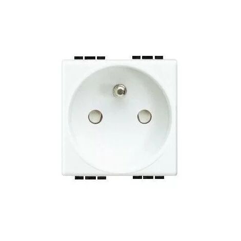 Bticino 22231 – Steckdose 2P+E 16 A – 250 V mit Eclipse – Schraubanschluss – 2 Module – Licht