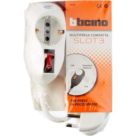 bticino 3693DB prolunghe e multiple 3 prese AC Interno Bianco