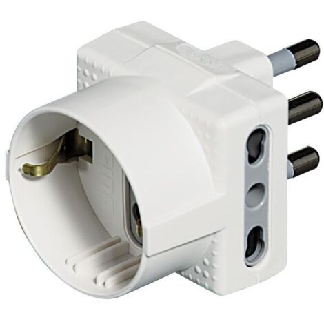 Bticino Adattatore Multiplo 16A 2P+t Standard Italiano 220-250V Bianco