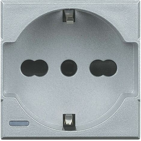 Bticino axolute 2 polos + toma schuko tierra gris claro hc4140/16