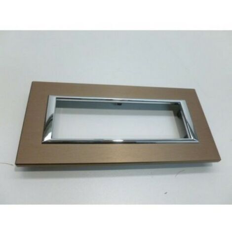 Bticino AXOLUTE 23777 - Plaque rectangulaire Alu-Bronze 6 Modules