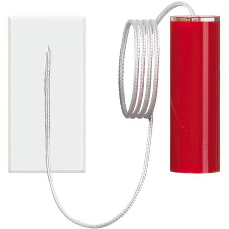 BTICINO AXOLUTE Bouton tirette 1NO 10 V 230Vac pour alarme salle de bain, couleur blanc